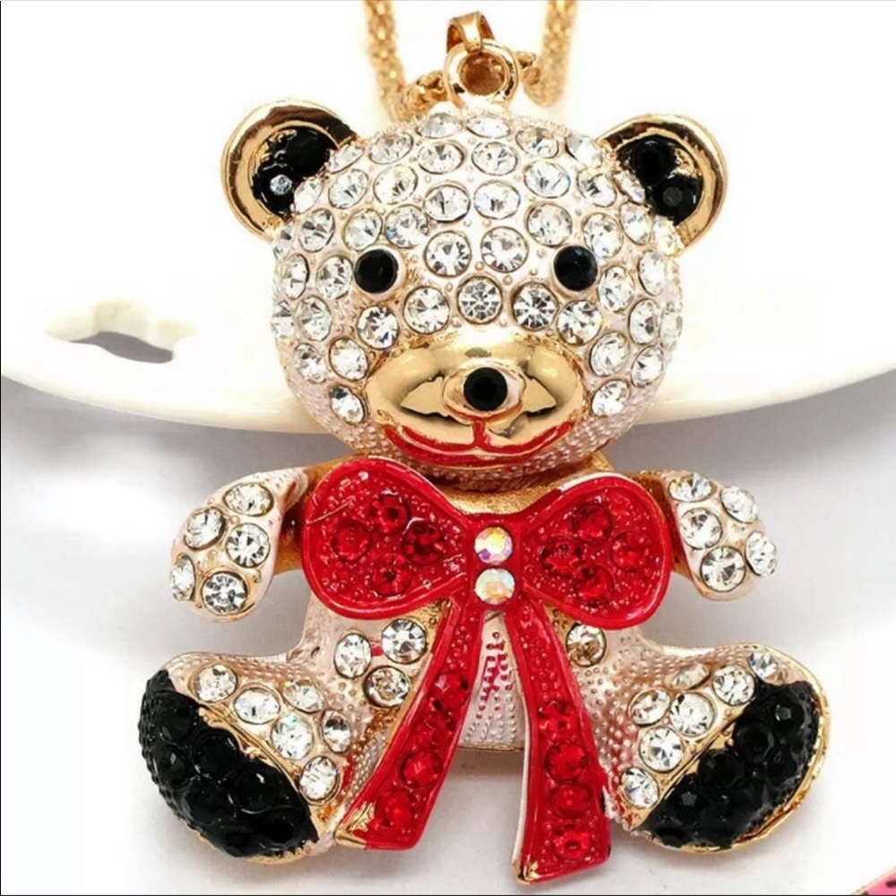 Crystal Teddy Bear Necklace